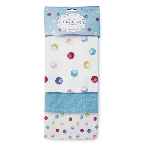 Set 3 prosoape de bucătărie din bumbac Cooksmart ® Spotty Dotty