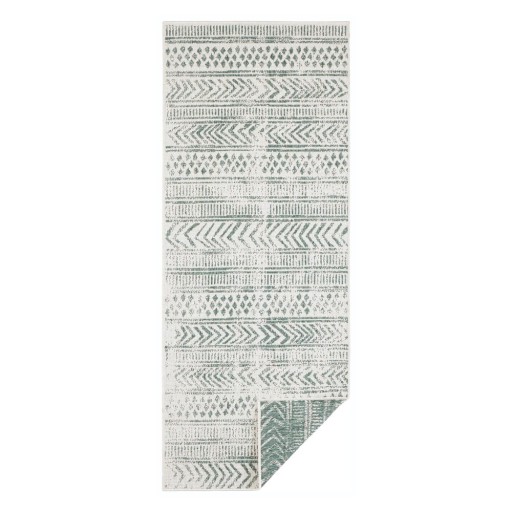 Covor adecvat pentru exterior NORTHRUGS Biri, 80 x 350 cm, verde-crem