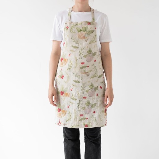 Șorț de bucătărie din in Linen Tales Daily Apron Jingle Bells 80 x 55 cm