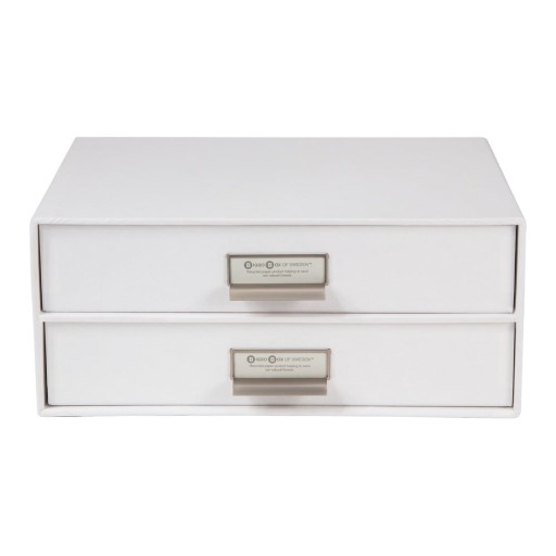 Organizator cu 2 sertare pentru documente Bigso Box of Sweden Birger, 33 x 22,5 cm, alb