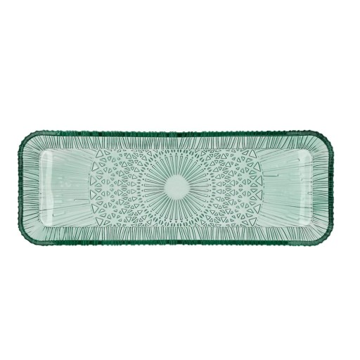 Platou verde din sticlă 14x38 cm Kusintha – Bitz