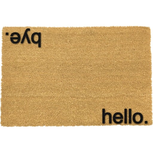 Covoraș de intrare din fibre de nucă de cocos 40x60 cm Hello, Bye – Artsy Doormats