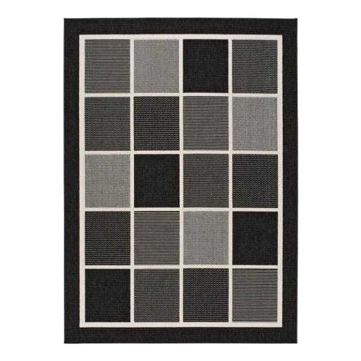 Covor pentru exterior Universal Nicol Squares, 120 x 170 cm, negru-gri