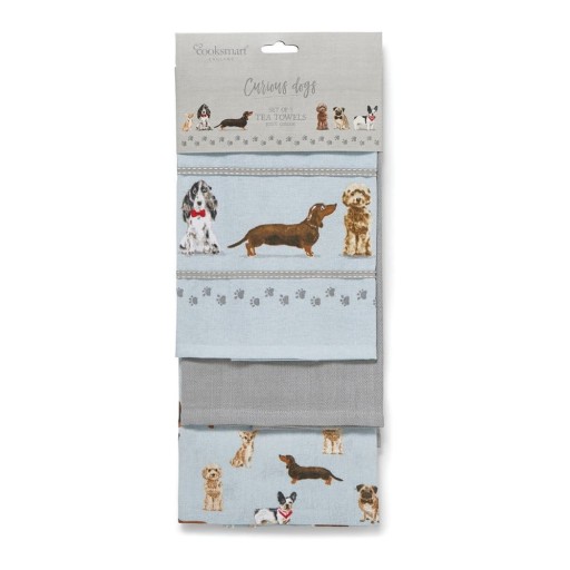 Set 3 prosoape de bucătărie Cooksmart ® Curious Dogs