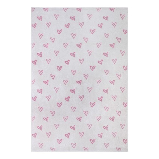 Covor pentru copii alb-roz 160x235 cm Hearts – Hanse Home