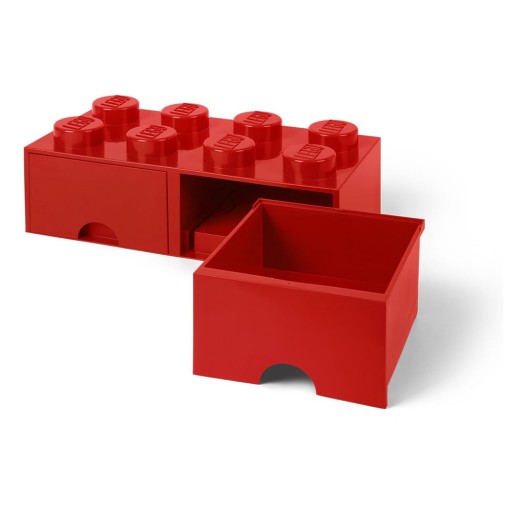 Cutie depozitare cu 2 compartimente LEGO®, roșu