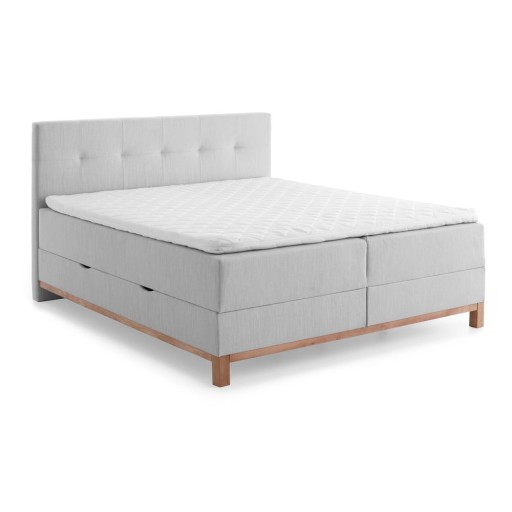 Pat boxspring gri cu spațiu de depozitare 160x200 cm Catania - Meise Möbel