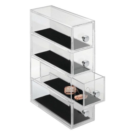 Organizator cu 4sertare iDesign Clarity, înălțime 25,5 cm