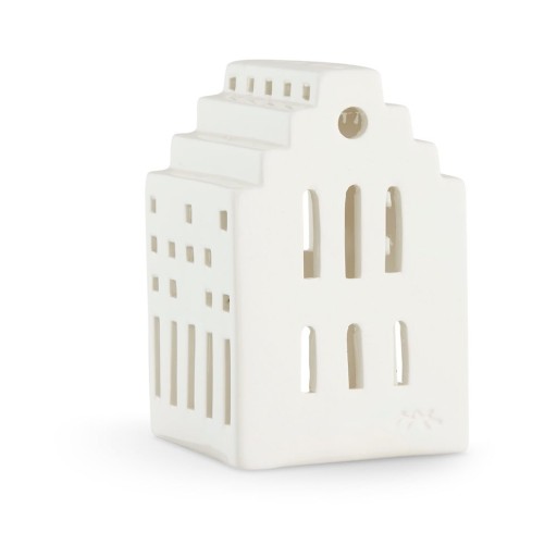 Felinar din ceramică Kähler Design Long Church, înălțime 10 cm, alb