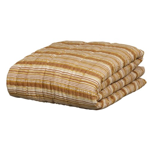 Cuvertură maro/bej din bumbac pentru pat dublu 220x265 cm Banding – BePureHome