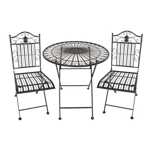 Set mobilier de grădină din metal negru Mangan - Garden Pleasure