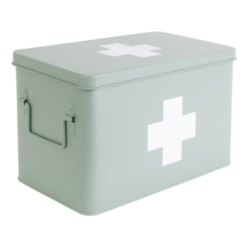 Trusă de prim ajutor din metal PT LIVING Medicină, lățime 31,5 cm, verde mentă