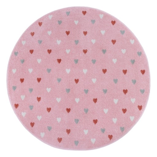 Covor pentru copii roz ø 140 cm Little Hearts – Hanse Home