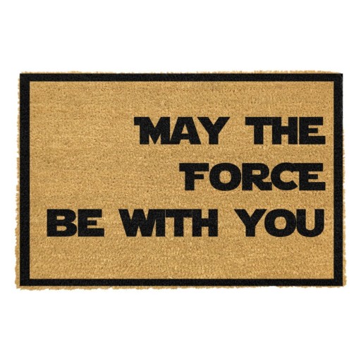 Covoraș de intrare din fibre de nucă de cocos 40x60 cm May the Force Be With Your – Artsy Doormats