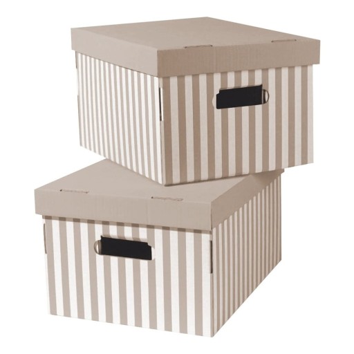 Cutii de depozitare din carton cu capac 2 buc. Stripes – Compactor