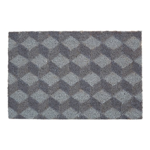 Covoraș de intrare din fibre de nucă de cocos 40x60 cm Grey Cube – Premier Housewares