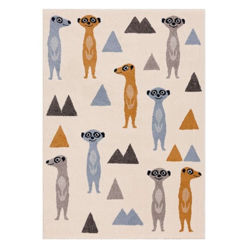 Covor pentru copii antialergic 230x160 cm Funny Meerkat - Yellow Tipi