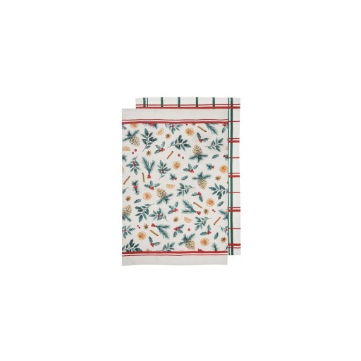 Prosoape de bucătărie din bumbac cu model de Crăciun 2 buc. 45x70 cm Evergreen – Ladelle