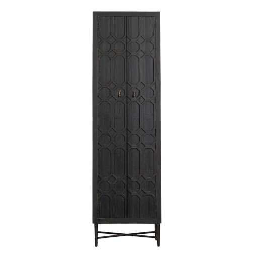 Șifonier negru din lemn reciclat 60x210 cm Bequest – BePureHome