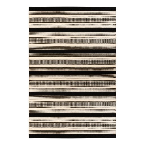 Covor reversibil pentru exterior din plastic reciclat Green Decore Zambezi, 160 x 230 cm, alb-negru