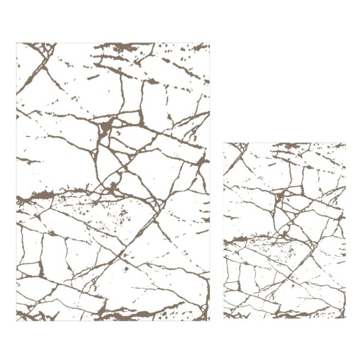 Covorașe de baie albe/maro 2 buc. 60x100 cm Cracks – Mila Home