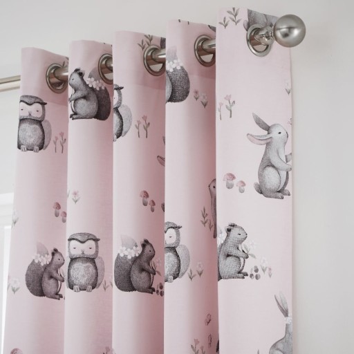 Set 2 draperii pentru camera copiilor Catherine Lansfield Woodland Friends, 168 x 183 cm