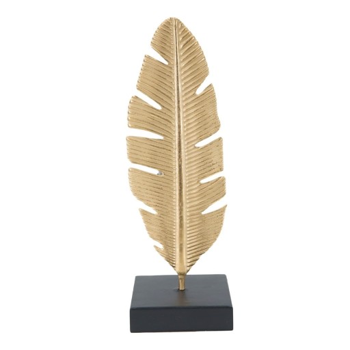 Sfeșnic decorativ Mauro Ferretti Feather, înălțime 30 cm, auriu