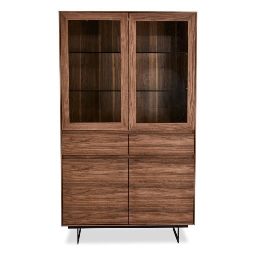 Vitrină maro cu aspect de lemn de nuc 110x190 cm Tokyo – Furnhouse