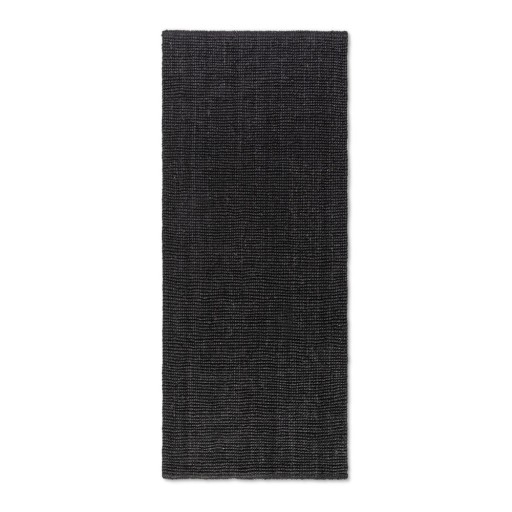 Covor tip traversă negru din iută 80x200 cm Bouclé – Hanse Home