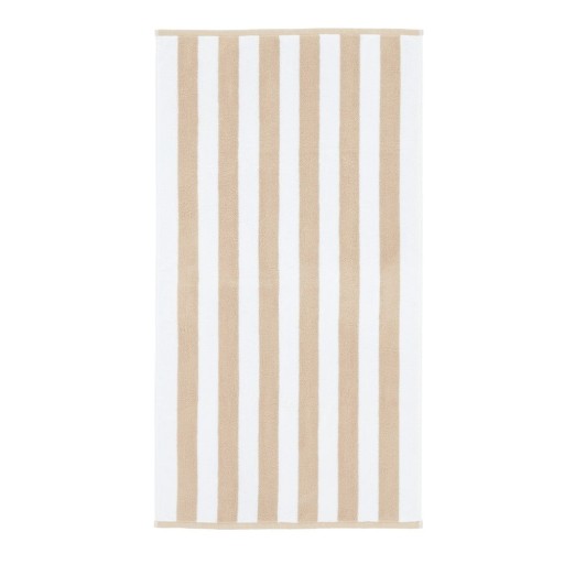 Prosop alb/bej din bumbac 90x140 cm Stripe Jacquard – Bianca