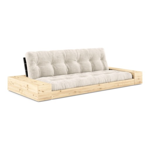 Canapea albă extensibilă cu tapițerie din catifea reiată 244 cm Base – Karup Design