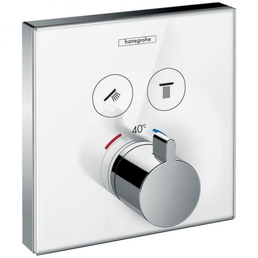 Baterie dus termostatata culoare alb crom Hansgrohe, ShowerSelect