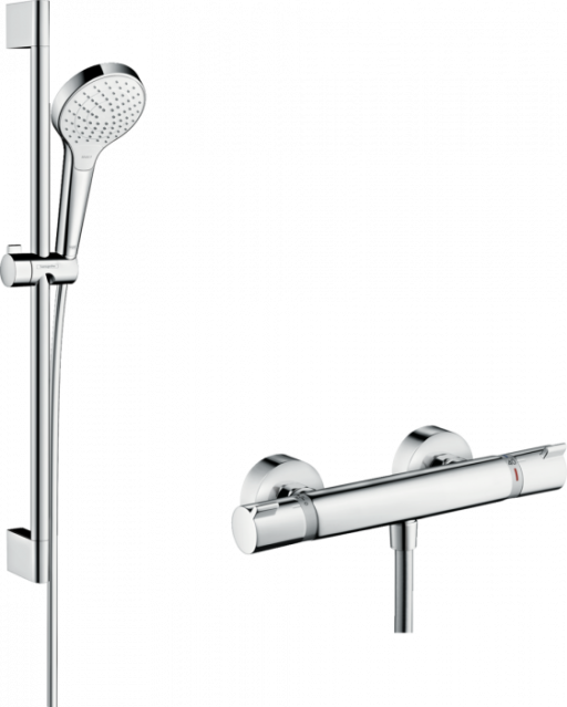 Baterie dus termostatata cu set de dus, culoare crom Hansgrohe Croma Select S 27013400