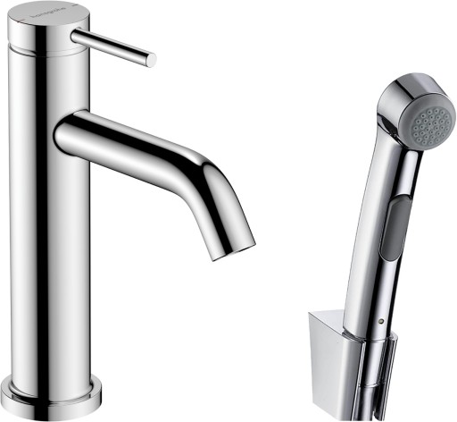 Baterie lavoar Hansgrohe Tecturis S 110 EcoSmart+ cu dus tip bideu pentru igiena intima fara ventil crom