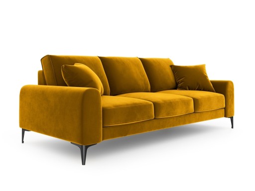 Canapea, Madara, Mazzini Sofas, 4 locuri, 237x102x90 cm, catifea, galben