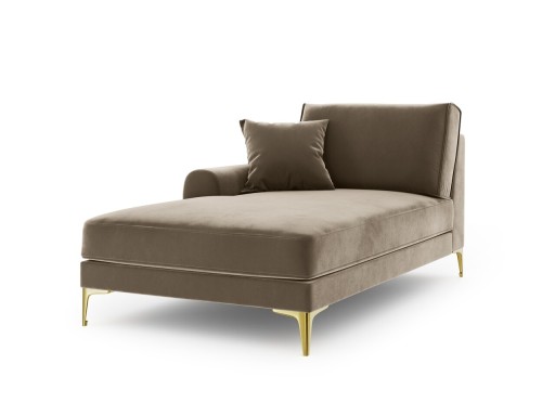 Sezlong living stanga, Madara, Mazzini Sofas, gold legs, 102x182x90 cm, catifea, bej