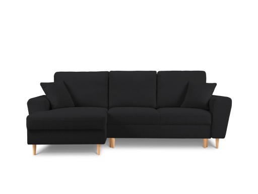 Coltar extensibil stanga 4 locuri, Moghan, Micadoni Home, NL, 241x145x88 cm, poliester Boucle, negru