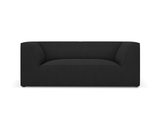 Canapea 2 locuri, Ruby, Micadoni Home, BL, 174x93x69 cm, poliester, negru