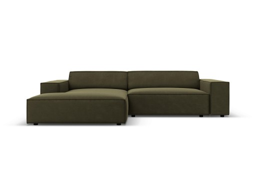 Coltar modular stanga 3 locuri, Jodie, Micadoni Home, BL, 224x166x70 cm, catifea, verde