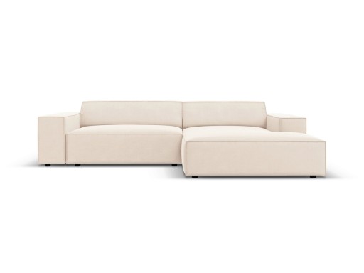 Coltar modular dreapta 3 locuri, Jodie, Micadoni Home, BL, 224x166x70 cm, catifea, bej deschis