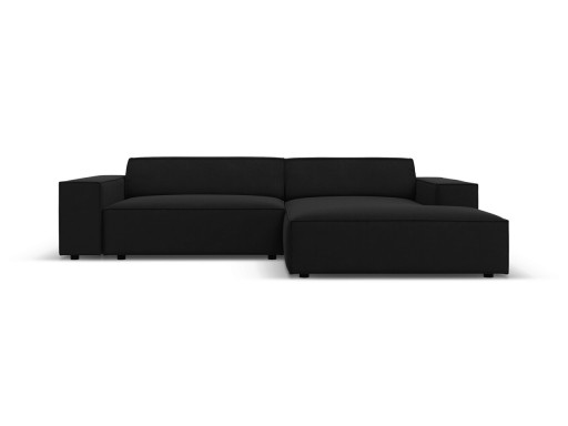 Coltar modular dreapta 3 locuri, Jodie, Micadoni Home, BL, 224x166x70 cm, catifea, negru