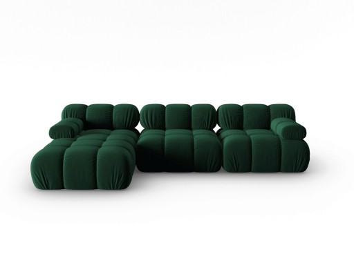 Coltar modular stanga 4 locuri, Bellis, Micadoni Home, BL, 285x122x63 cm, catifea, verde bottle