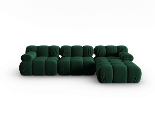 Coltar modular dreapta 4 locuri, Bellis, Micadoni Home, BL, 285x122x63 cm, catifea, verde bottle