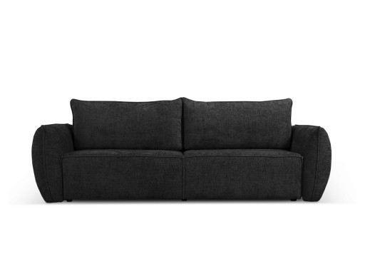 Canapea extensibila 3 locuri, Kaelle, Micadoni Home, BL, 244x97x91 cm, poliester chenille, negru