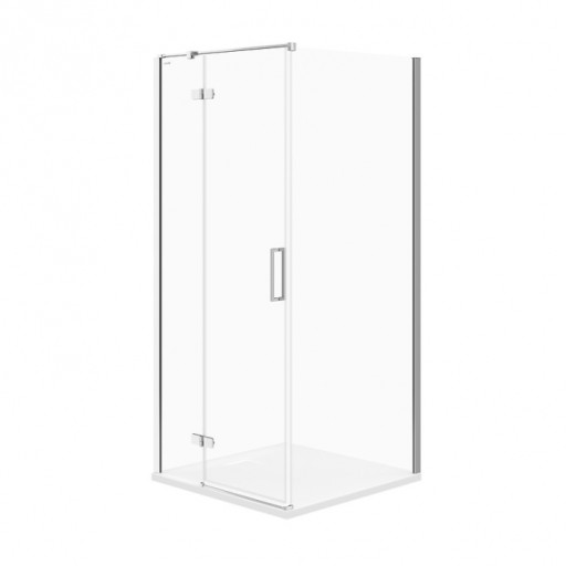 Cabina de dus patrata 90x90 cm Cersanit Jota, crom cu usa batanta stanga