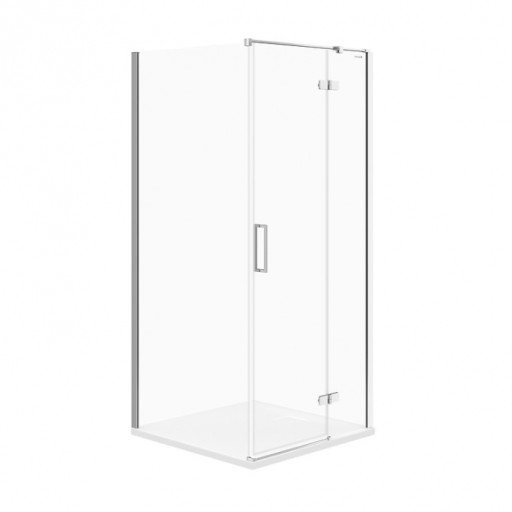 Cabina de dus patrata 90x90 cm Cersanit Jota, crom cu usa batanta dreapta