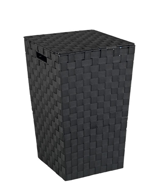 Cos pentru rufe, Wenko, Adria Square, 33 x 53 x 33 cm, 48 L, polipropilena, negru