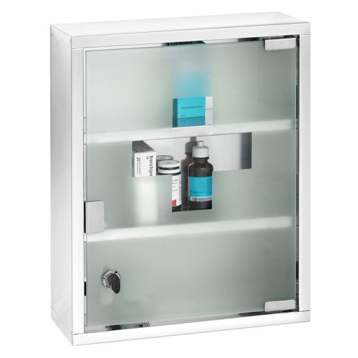 Dulapior pentru medicamente, Wenko, Medicine Chest, 30 x 40 cm, inox/sticla