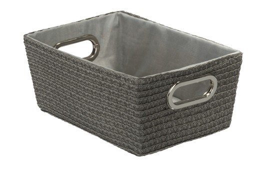 Cos de depozitare, Wenko, Chromo Grey, 12 x 19.5 x 28 cm, 4.68 L, polipropilena, gri