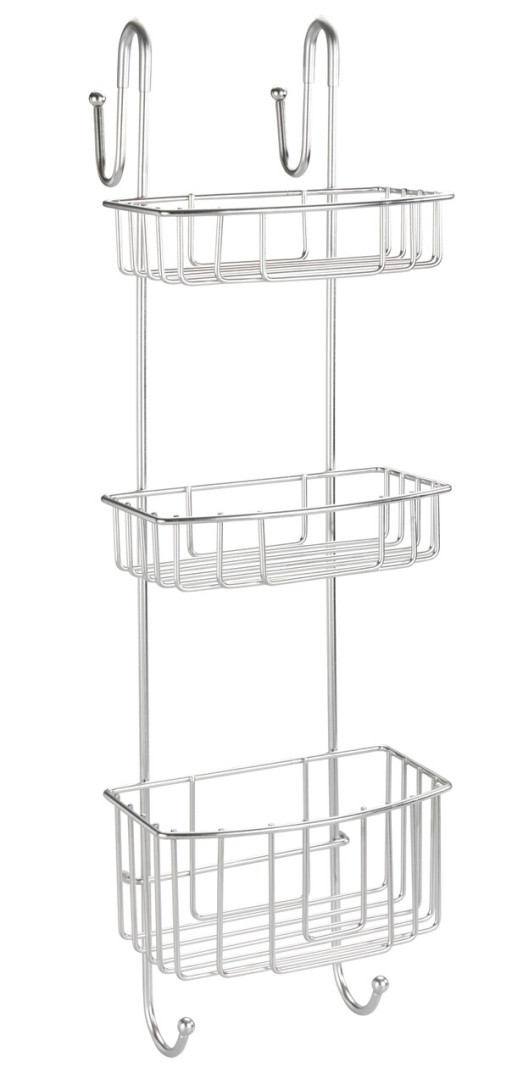 Etajera pentru dus, Wenko, Caddy, 3 rafturi, 22.5 x 22 x 70 cm, inox